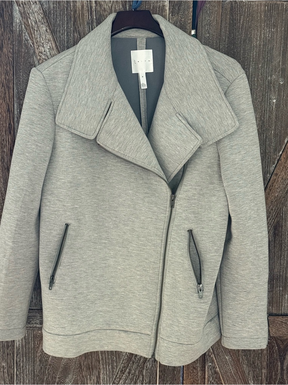 Leith Asymmetrical Zip Scuba Moto Jacket
